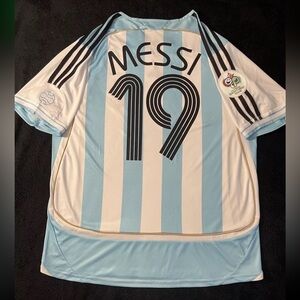 Messi #19 Argentina 2006 S-L World Cup Retro Soccer Jersey Home